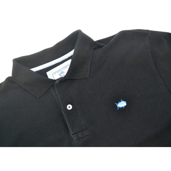 SOUTHERN‎ TIDE Men's The Skipjack Short Sleeve Polo Shirt SIZE MEDIUM Black - Picture 5 of 6